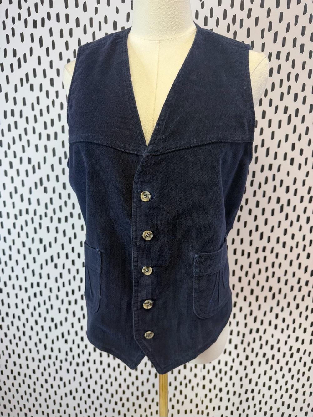 Vintage Lee Mens blue Vest Size S western corduroy